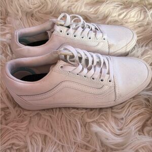 Vans Old Skool True White Canvas Sneakers Womens Size 8 ComfyCush Classic Skate